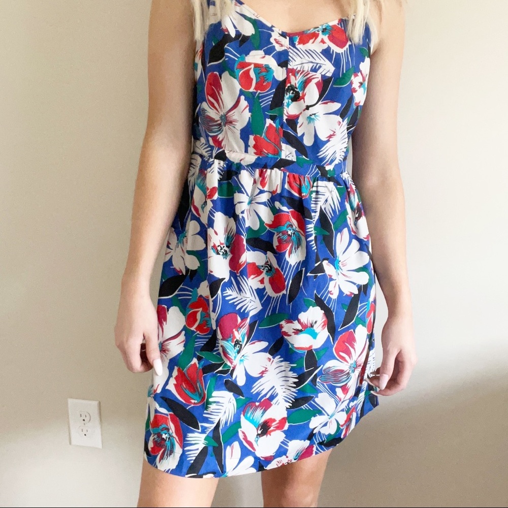 J. Crew Blue Floral Dress
